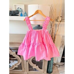 Brogger Olive Striped Babydoll Tank Womens Pink XS